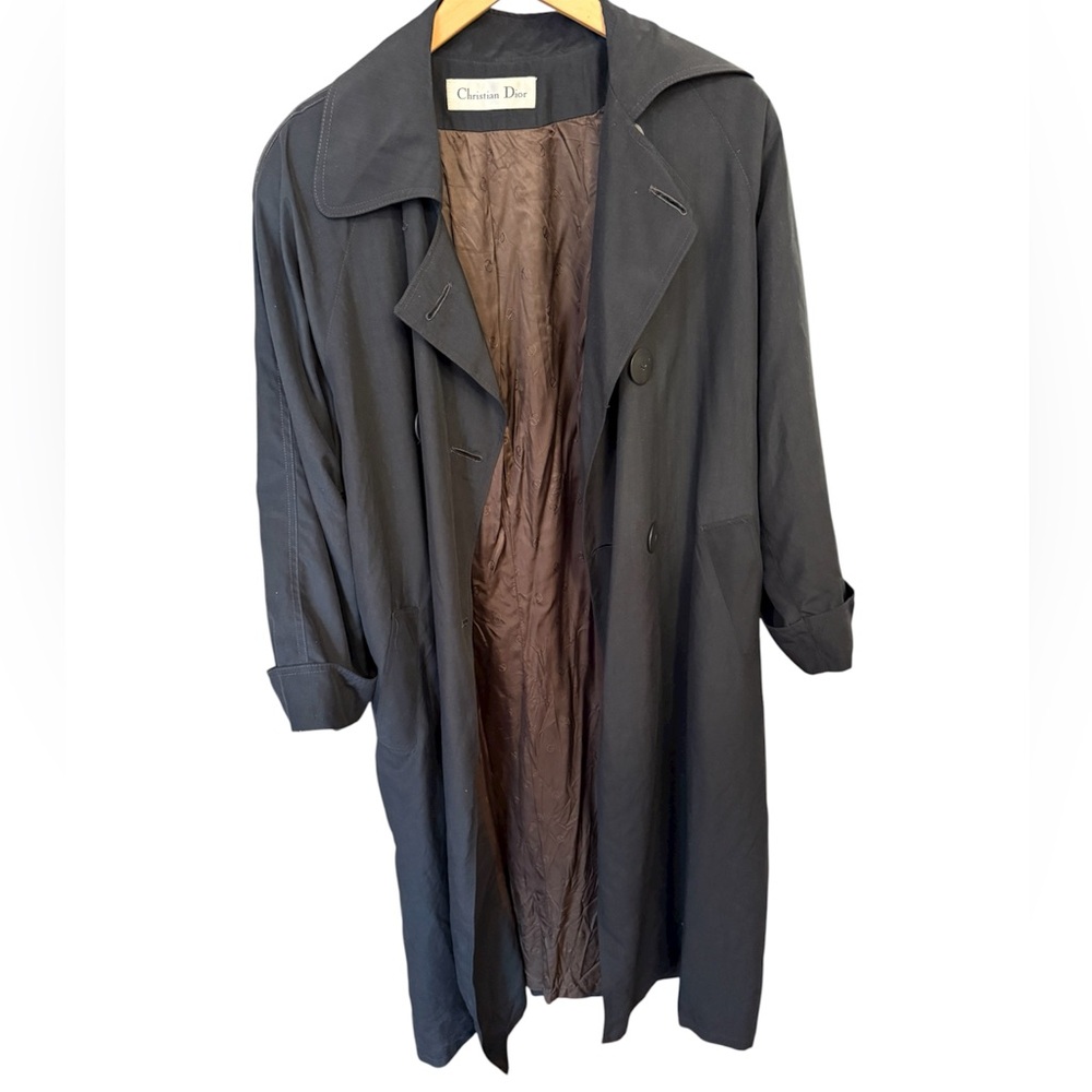 Vintage Christian Dior Black Trench Coat